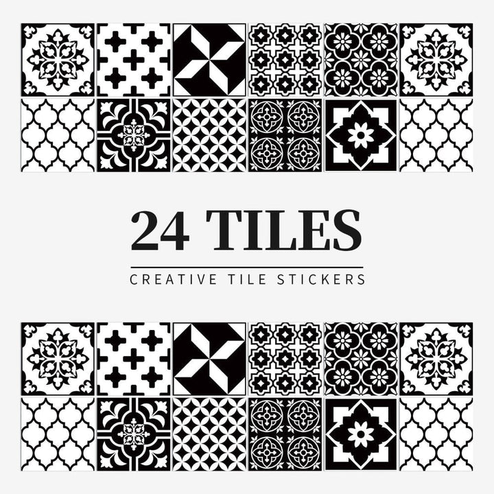 Zelfklevende tegelstickers voor achterwand, wanddecoratie met mandalapatronen, set van 24