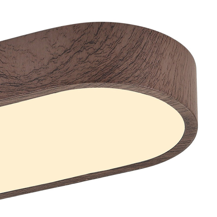 Ovale LED Plafondlamp Nordic Glow met Houten Accent