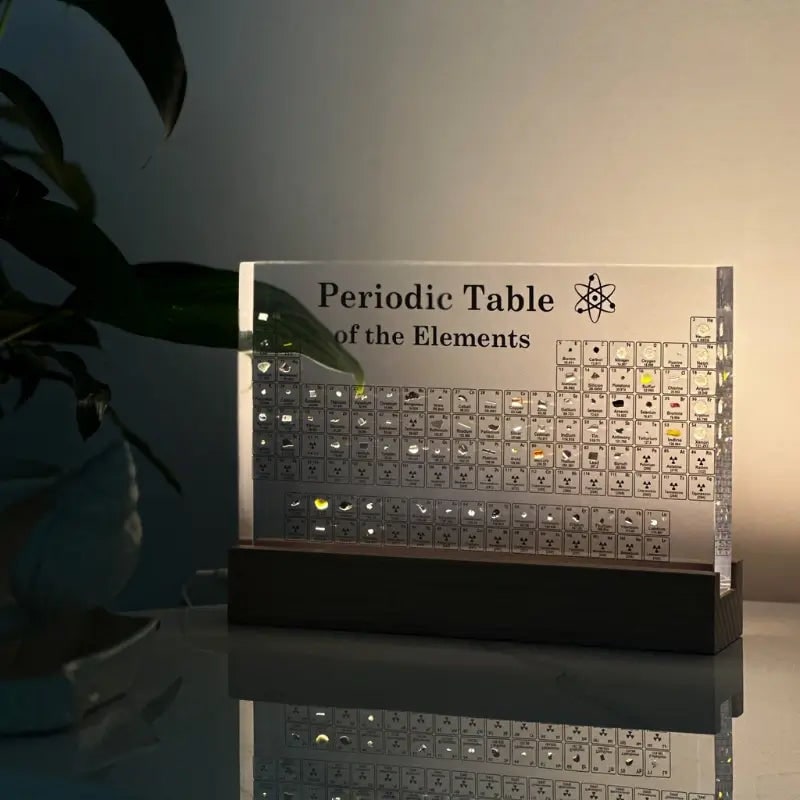 Periodiek systeem met echte elementen acryl LED-display educatief cadeau