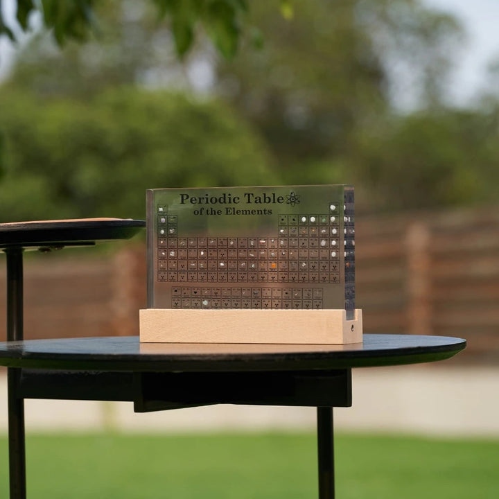 Periodiek systeem met echte elementen acryl LED-display educatief cadeau