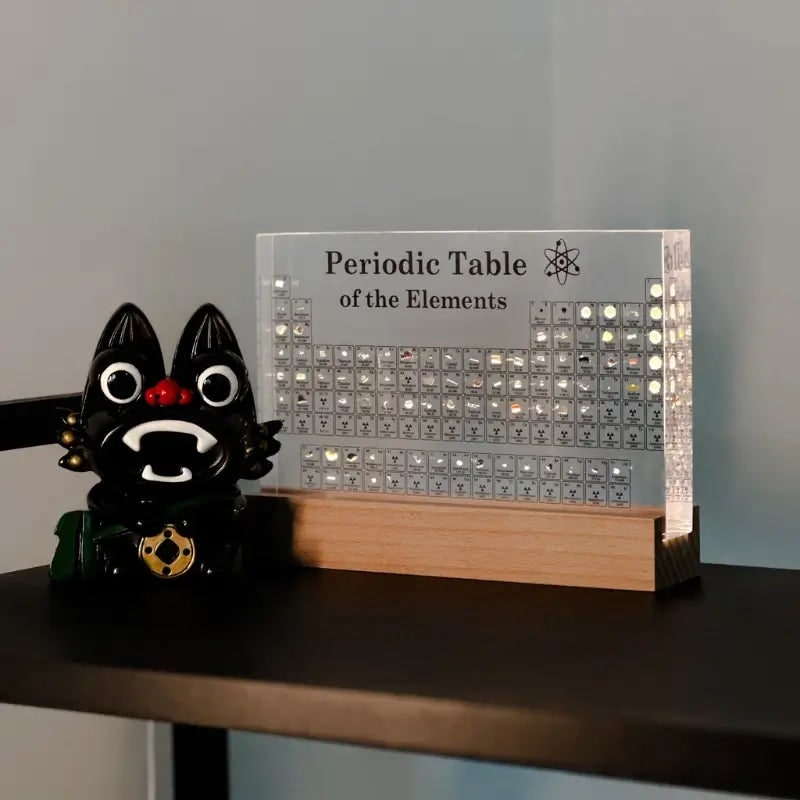 Periodiek systeem met echte elementen acryl LED-display educatief cadeau