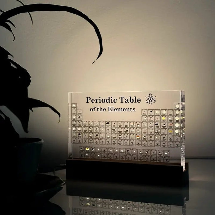 Periodiek systeem met echte elementen acryl LED-display educatief cadeau
