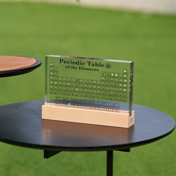 Periodiek systeem met echte elementen acryl LED-display educatief cadeau