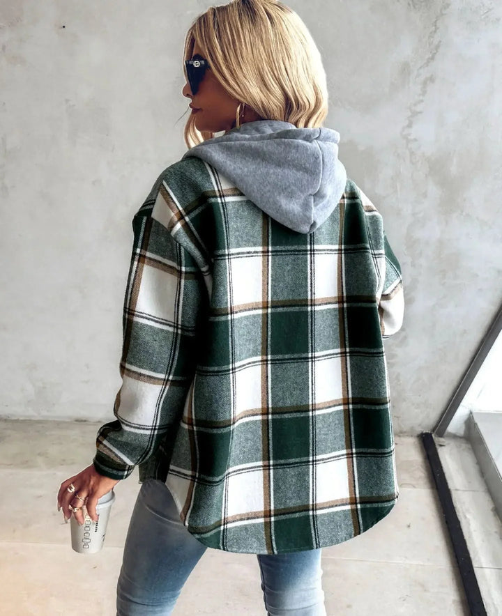 Oversized geruit vest