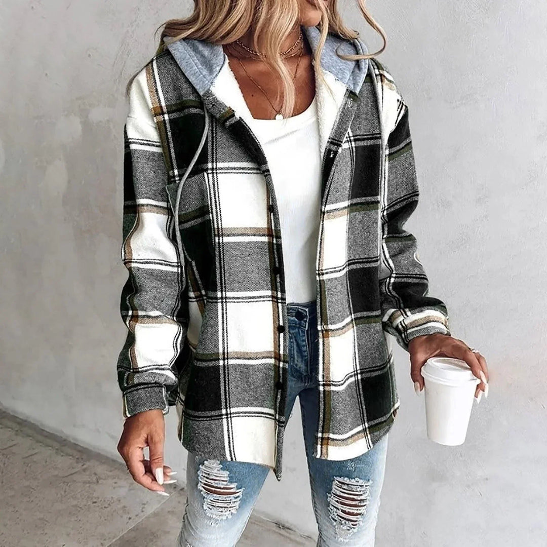 Oversized geruit vest