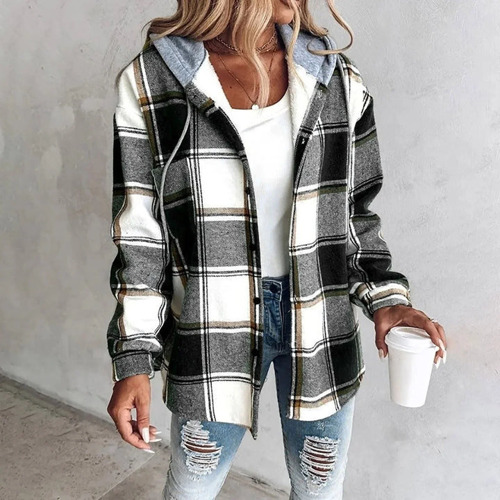 Oversized geruit vest