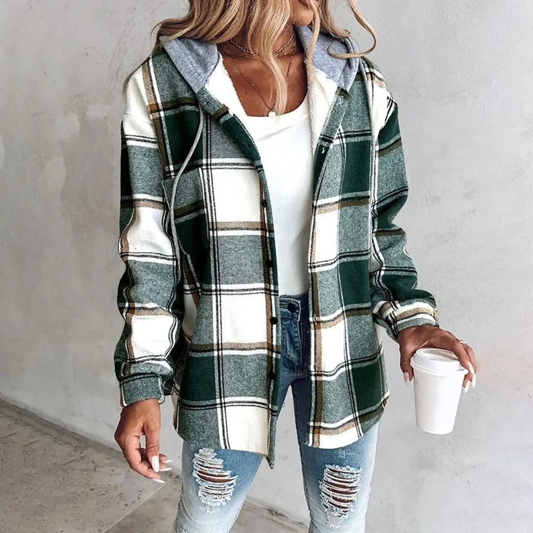 Oversized geruit vest