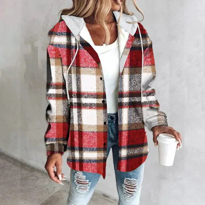 Oversized geruit vest