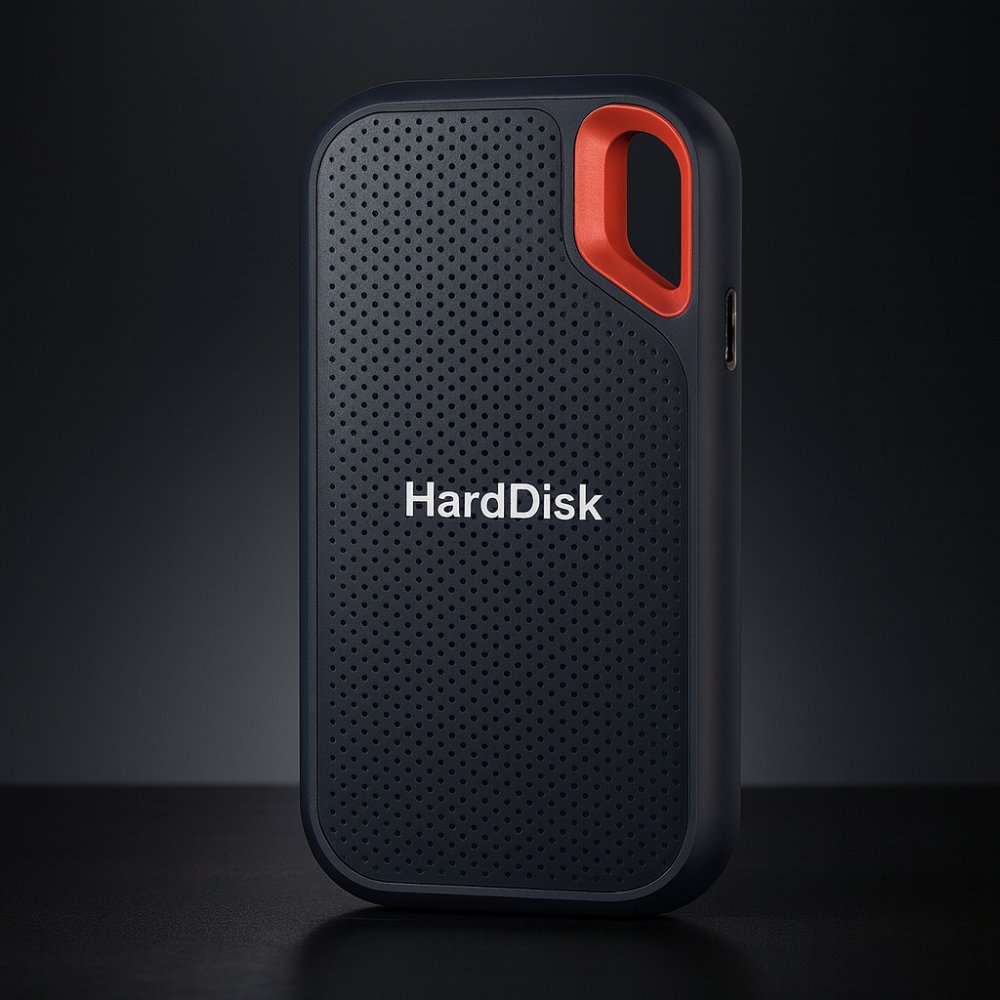 Draagbare externe SSD, solid-state schijf met lanyardlus en USB-C voor pc, 1TB
