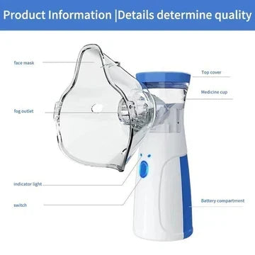 Draagbare mesh-inhalator voor volwassenen en kinderen – stille, oplaadbare inhalator via USB