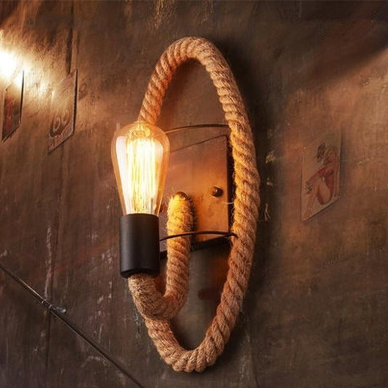 Vintage touw-wandlamp – RusticRope
