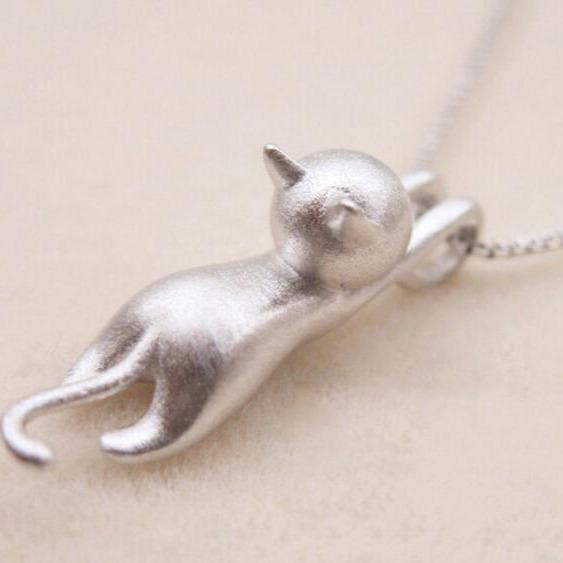 925 Sterling Zilveren Speelse Kitty Halsketting - Mia