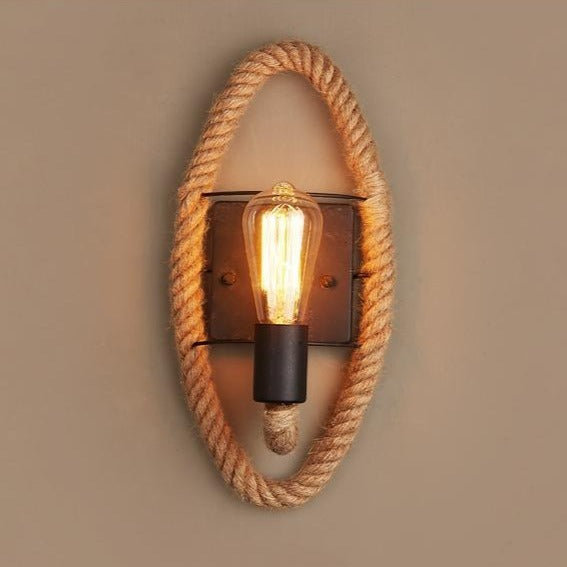 Vintage touw-wandlamp – RusticRope