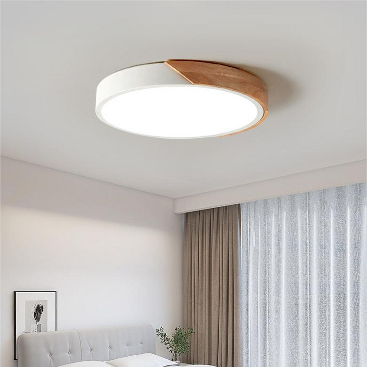 Ronde Nordic Macaron Plafondlamp van Hout