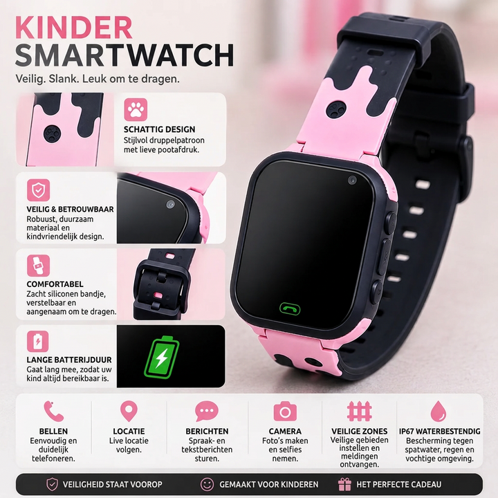 Smartwatch voor kinderen met GPS, camera en SOS-knop