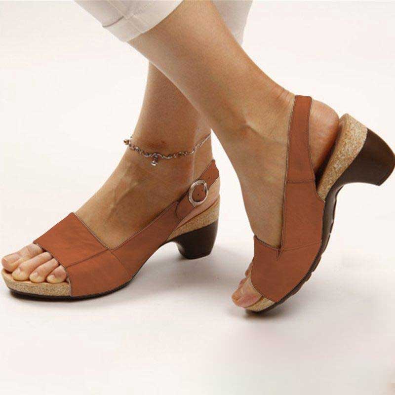 Soranya – Orthopedische Slingback Sandalen met Sleehak en Superieur Draagcomfort