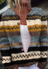 Gebreid open vest met meerkleurige print