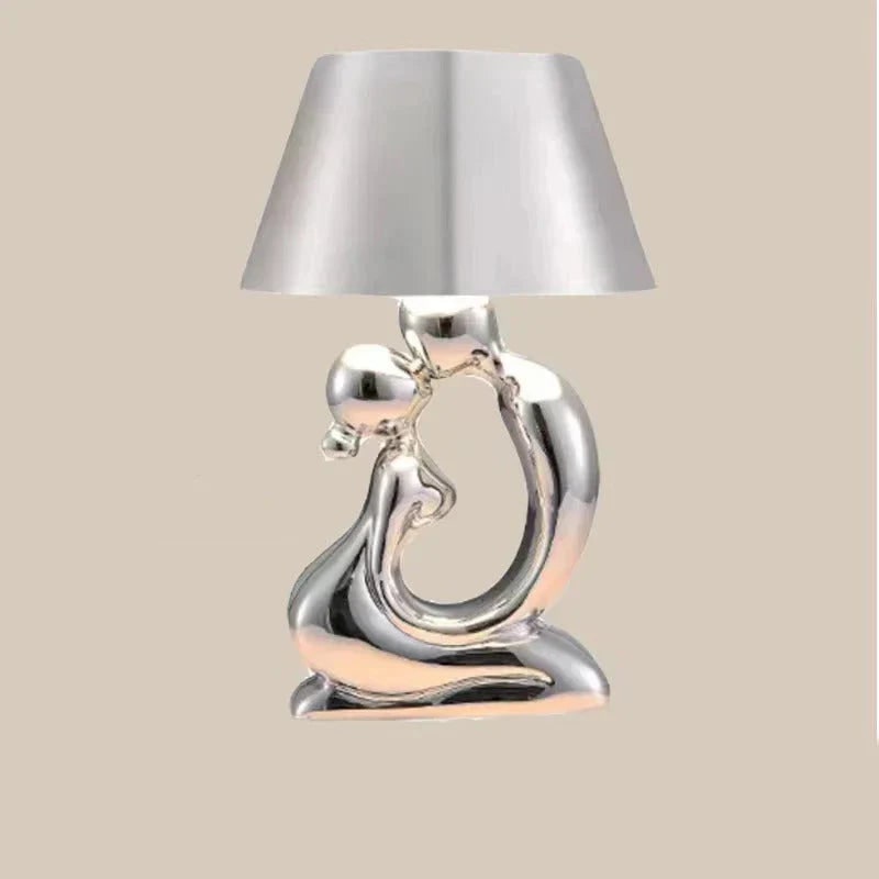 Sculptuurtafellamp draadloos oplaadbaar met moderne kunstvoet en sfeerverlichting