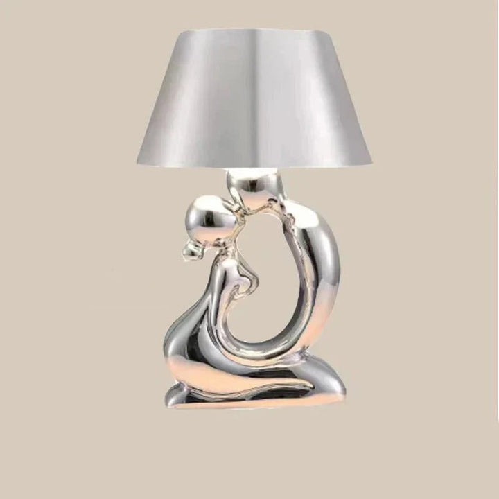 Sculptuurtafellamp draadloos oplaadbaar met moderne kunstvoet en sfeerverlichting