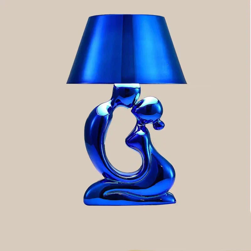 Sculptuurtafellamp draadloos oplaadbaar met moderne kunstvoet en sfeerverlichting