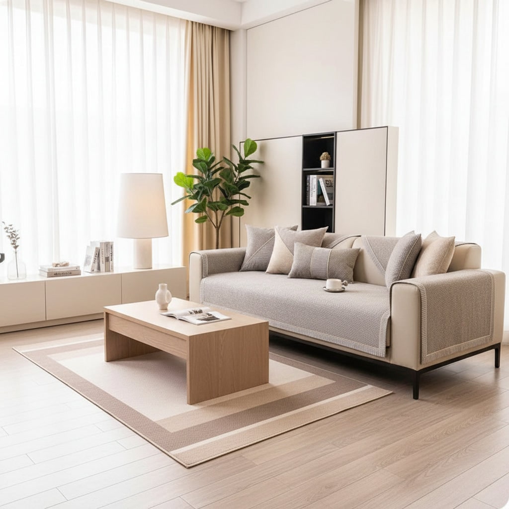 Hoesje bankhoes sprei hoekbank gewatteerd antislip modulair antislip