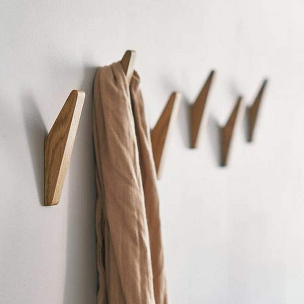 Minimalistische houten wandhaken voor thuis – set van 6