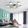 Semi-plafondlamp met moderne houtaccenten voor de slaapkamer