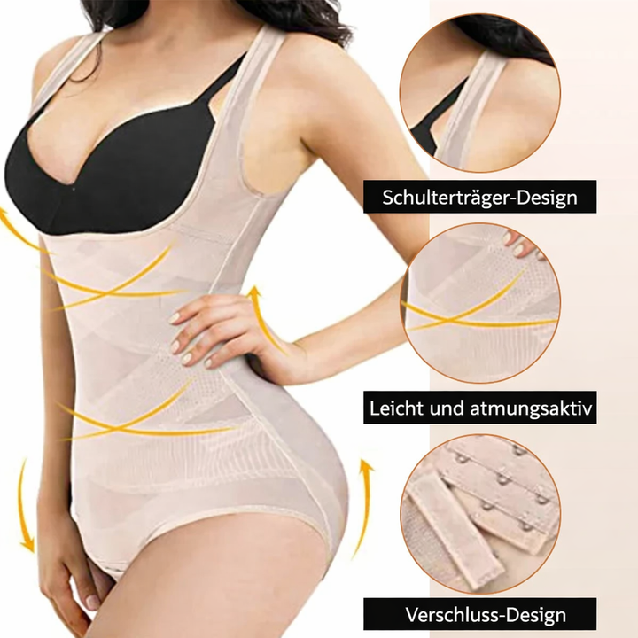 Shapewear bodysuit met open buste, mouwloos, ademend mesh, vormgevend