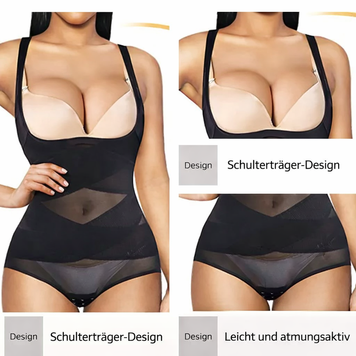 Shapewear bodysuit met open buste, mouwloos, ademend mesh, vormgevend