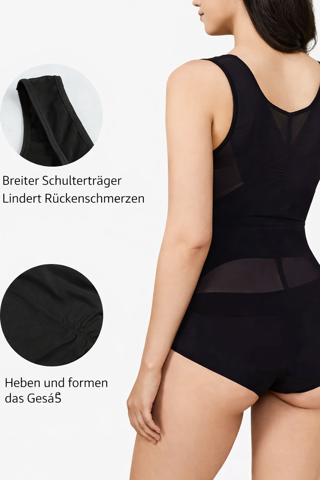 Shapewear bodysuit met open buste, mouwloos, ademend mesh, vormgevend
