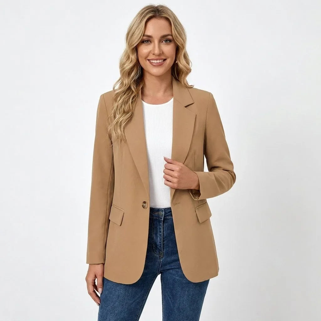 Enkelrijige getailleerde blazer met puntrevers
