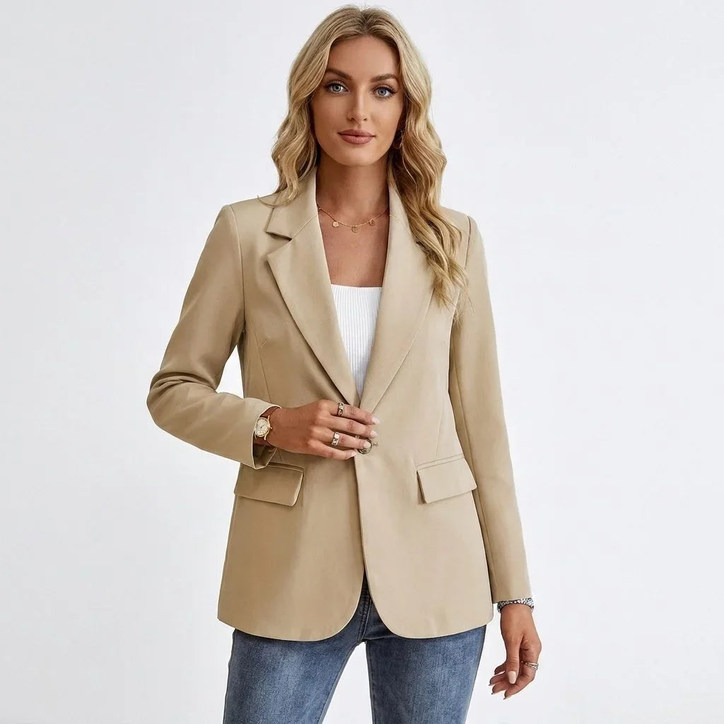 Enkelrijige getailleerde blazer met puntrevers
