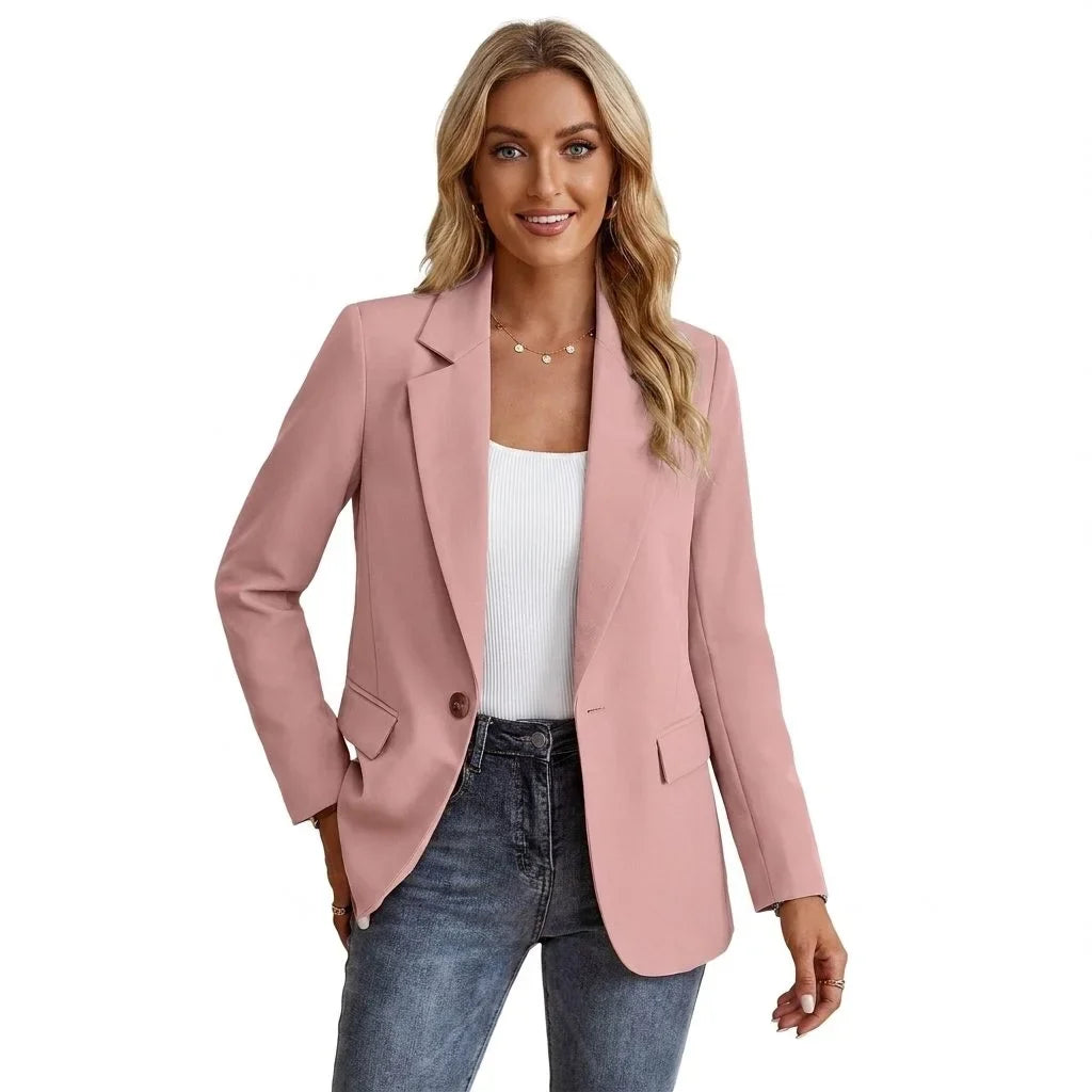 Enkelrijige getailleerde blazer met puntrevers