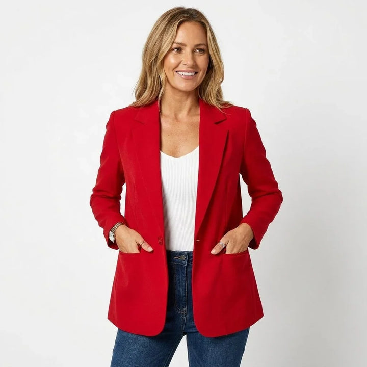 Enkelrijige getailleerde blazer met puntrevers