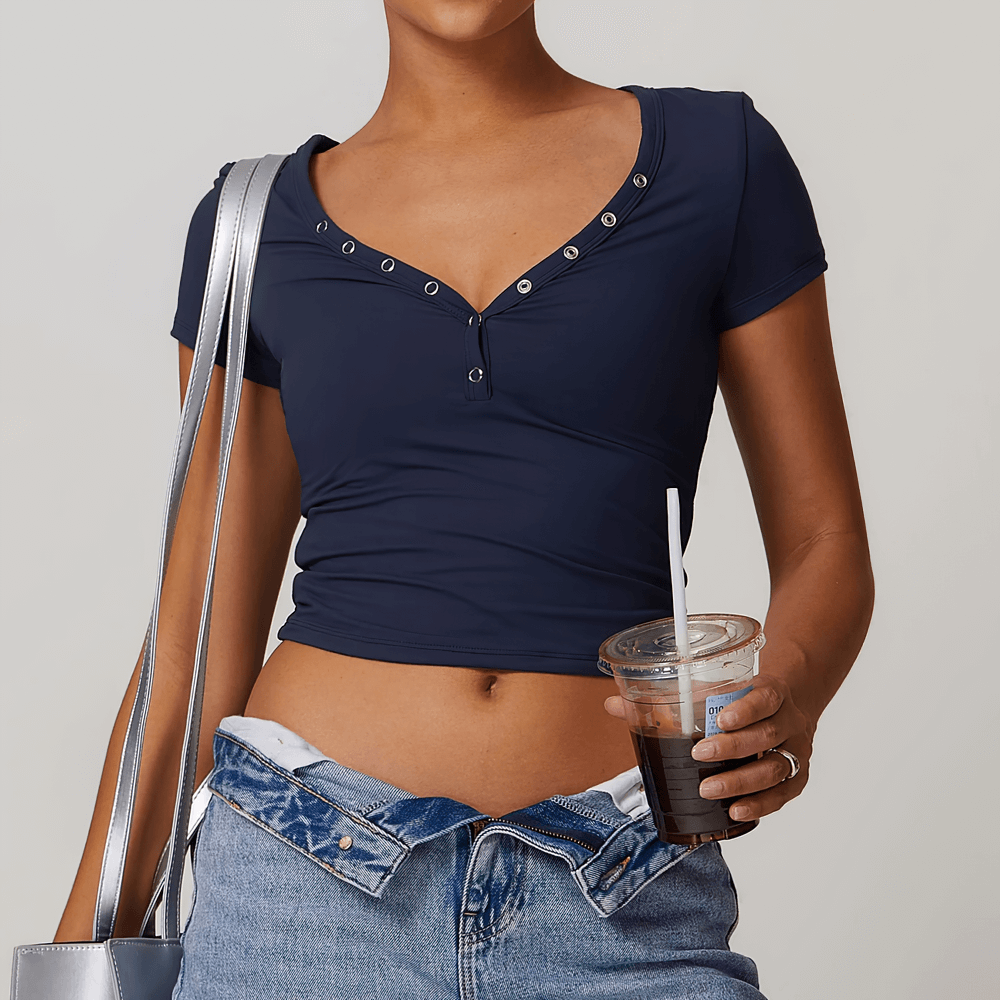 
                  
                    Dames V-Hals Top – Ademend & Sneldrogend - SkinzLine
                  
                