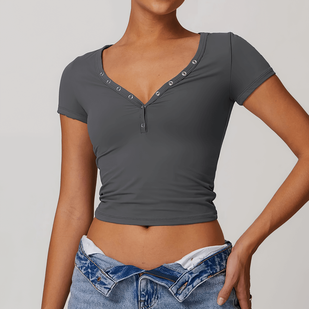 
                  
                    Dames V-Hals Top – Ademend & Sneldrogend - SkinzLine
                  
                