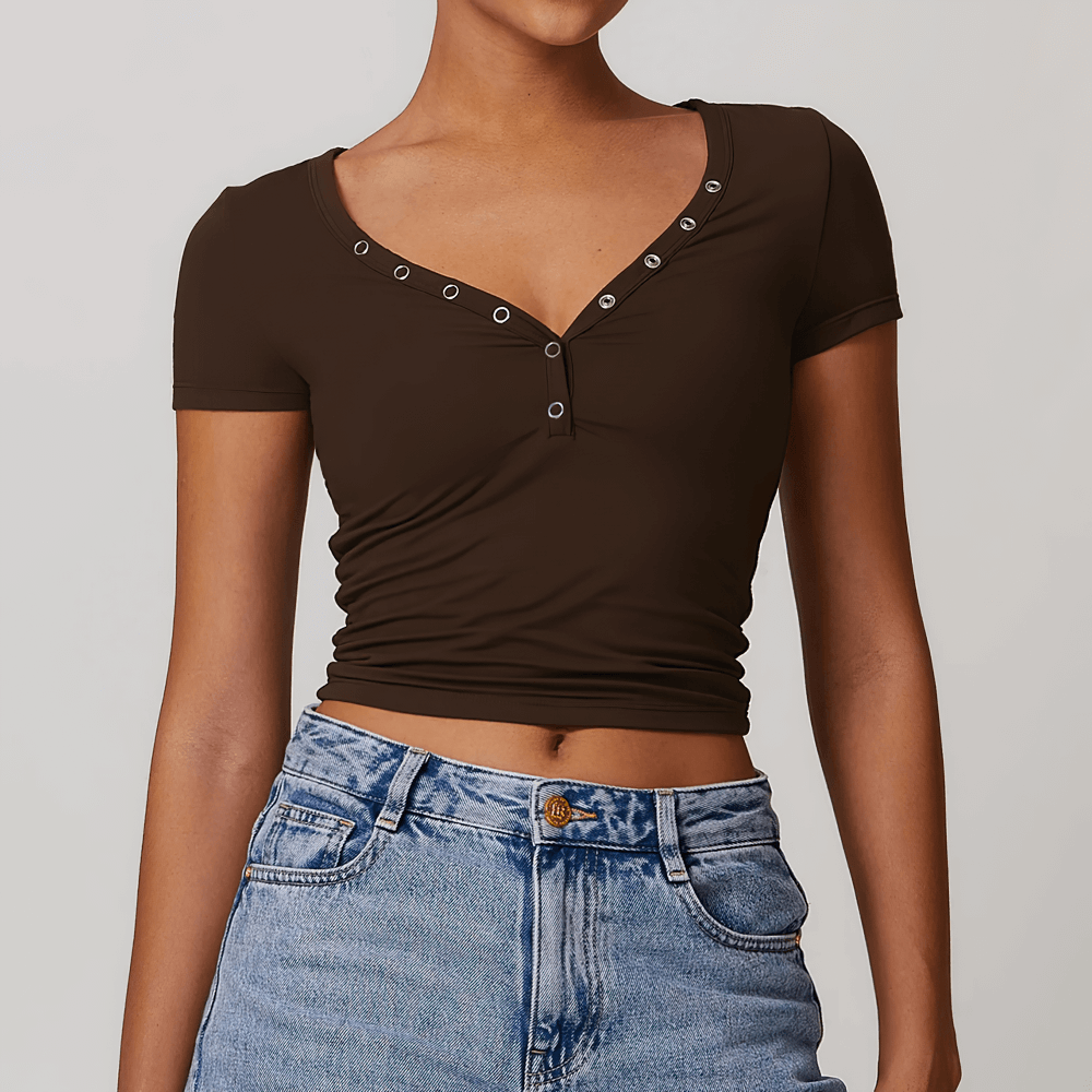 
                  
                    Dames V-Hals Top – Ademend & Sneldrogend - SkinzLine
                  
                