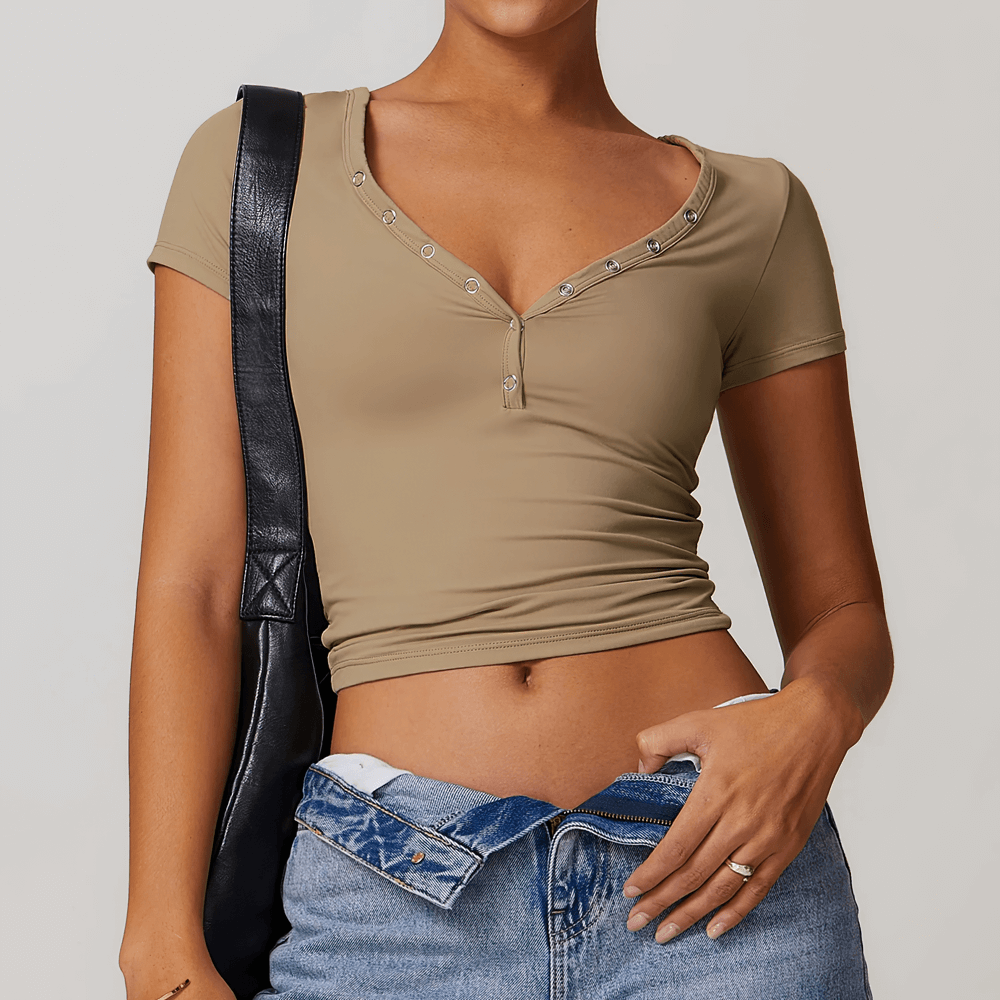 
                  
                    Dames V-Hals Top – Ademend & Sneldrogend - SkinzLine
                  
                