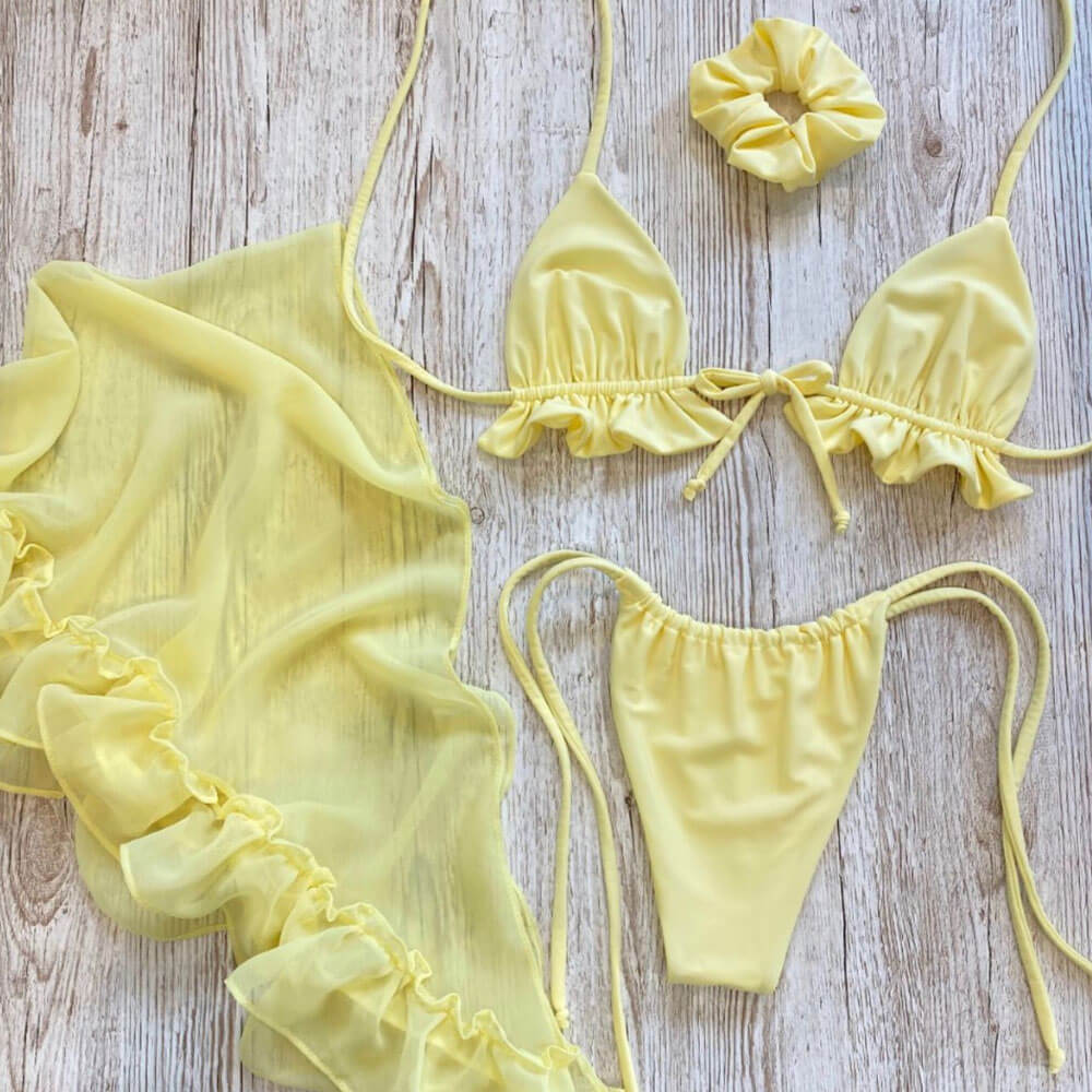 
                  
                    Sexy Tie String Ruffle Bikini – Braziliaanse Drie-Delige Set - SkinzLine
                  
                