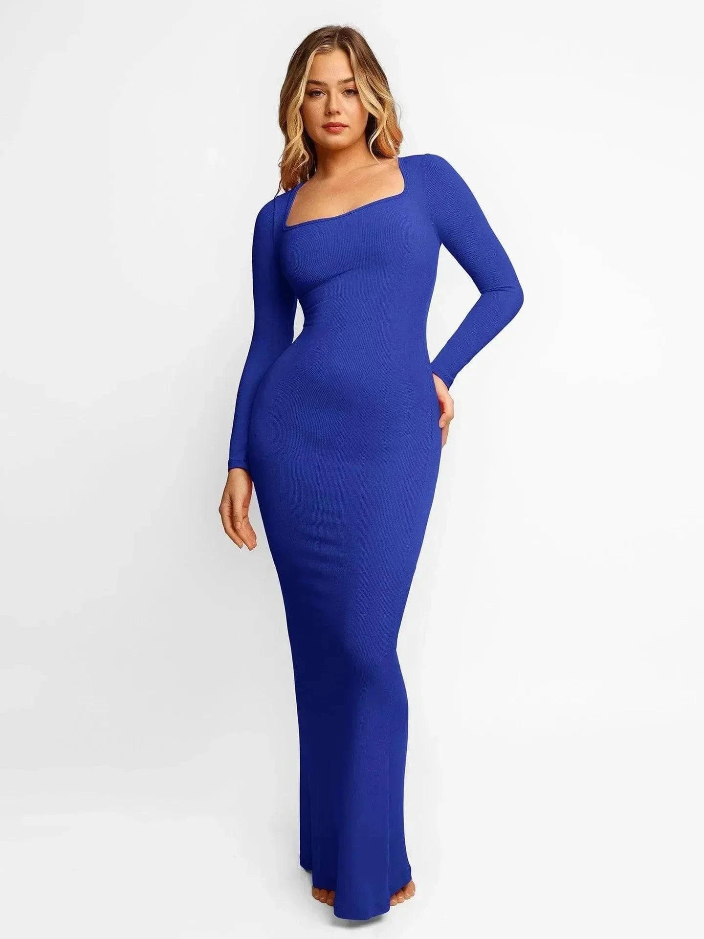 Long Sleeve Shapewear Jurk – Slank & Ondersteunend - SkinzLine