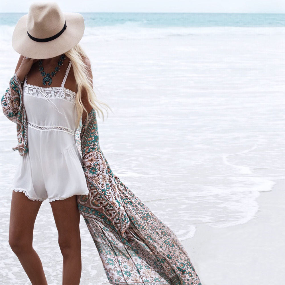 Bohemian Print Chiffon Maxi Strand Cover-Up – Licht, Luchtig & Stijlvol - SkinzLine