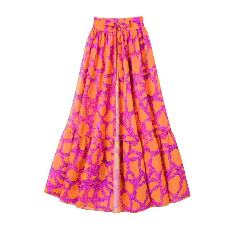 
                  
                    Tropische Touwprint Hoge Taille Tie Up Sarong Maxi Cover-Up - SkinzLine
                  
                