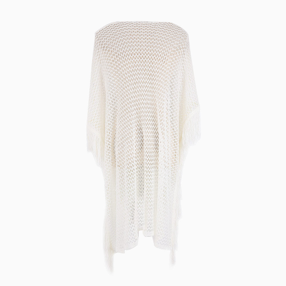 
                  
                    Gehaakte Strand Cover-Up met Diepe V-hals en Franje Details - SkinzLine
                  
                
