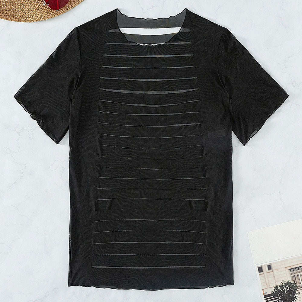 
                  
                    Verleidelijke Gescheurde Mesh Mini Cover-Up met Cut-Out Rug - SkinzLine
                  
                