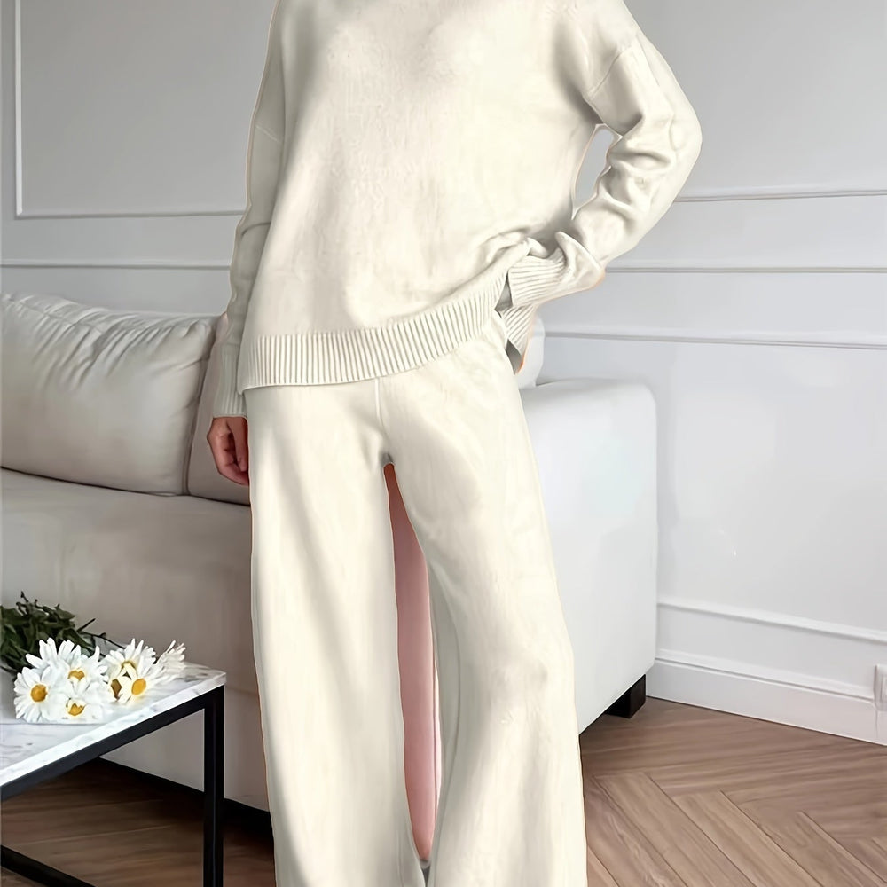 
                  
                    Elina | Luxe Gebreide Lounge Set Dames - Coltrui &amp; Broek - SkinzLine
                  
                