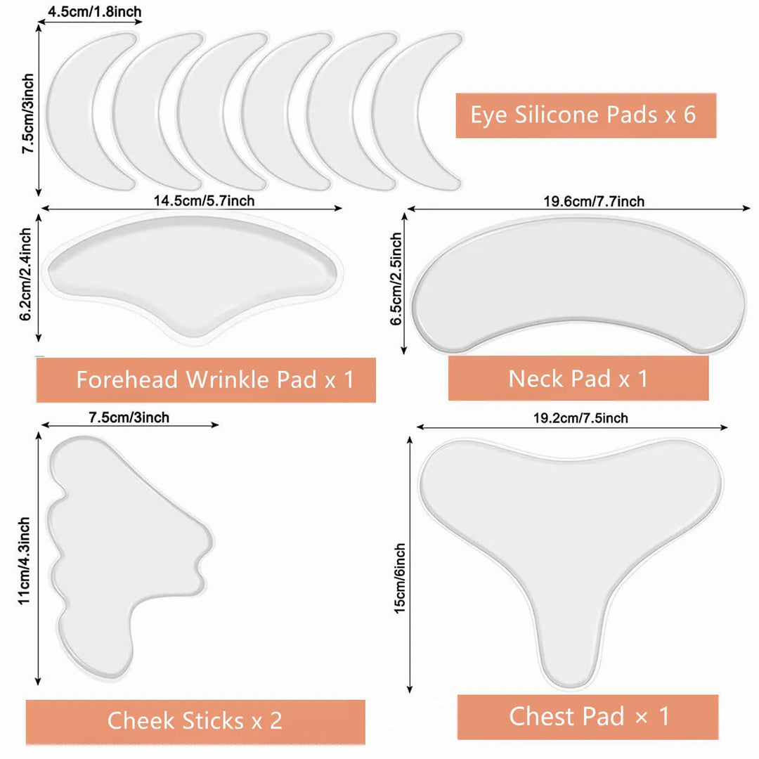 DermaSilva – Siliconen Anti-Rimpel Pad Set voor Gezicht, Hals &amp; Decolleté - SkinzLine