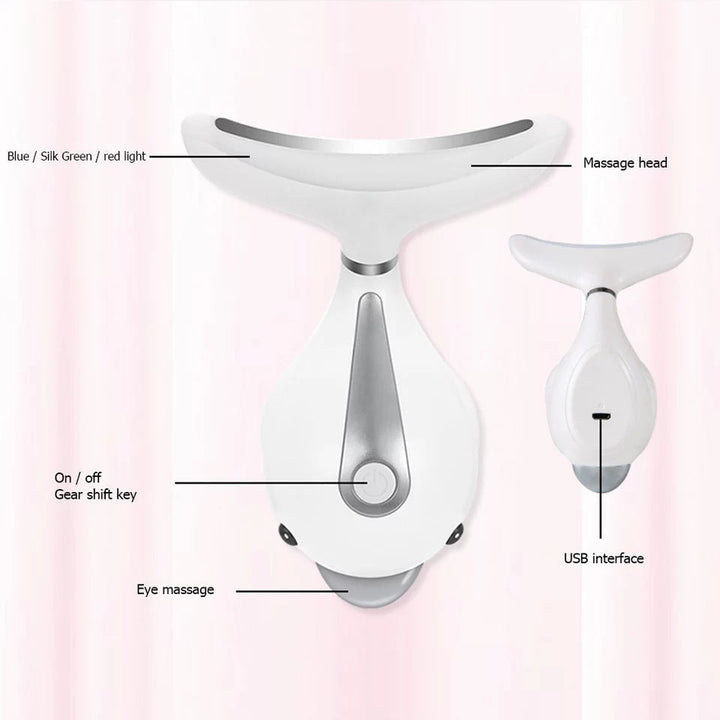 LED Photon Therapie Gezicht en Hals Lifting Massager - SkinzLine