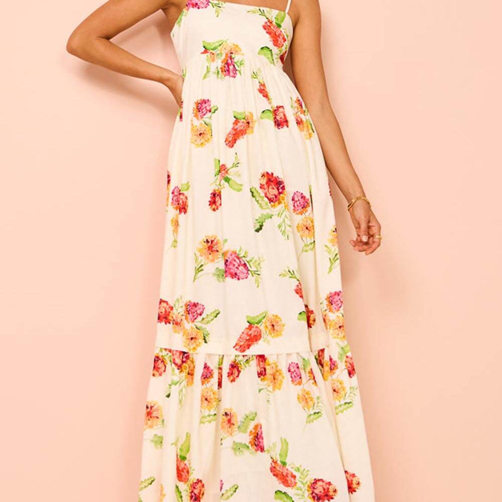 
                  
                    Florana - Maxi Jurk met Wildbloemen Print - SkinzLine
                  
                