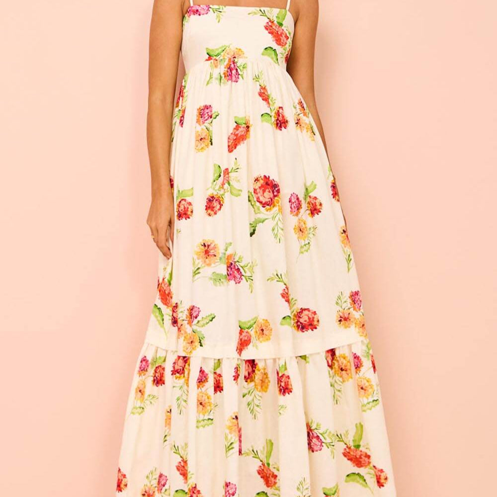 
                  
                    Florana - Maxi Jurk met Wildbloemen Print - SkinzLine
                  
                