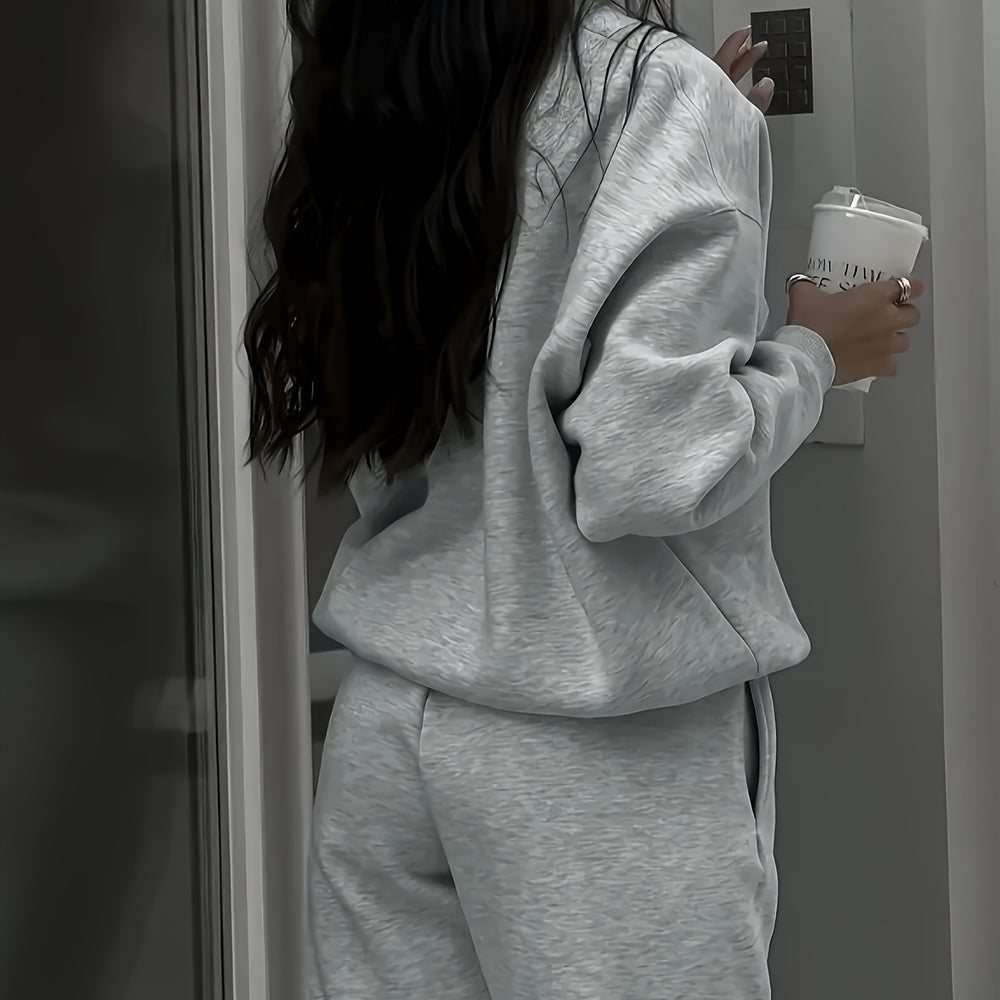 Dames Elegante Trainingsset - Zip-Up Trui Joggers - 2-delig Lounge Wear - SkinzLine